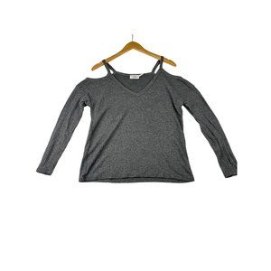 UO Out From Under Cold‎ Shoulder Top sz XS Gray